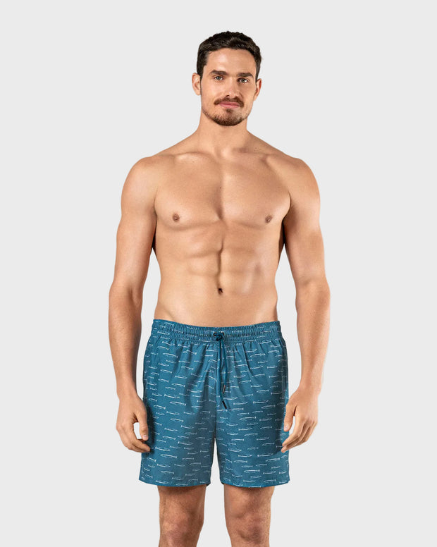 Pantaloneta de baño masculina con práctico bolsillo al lado derecho