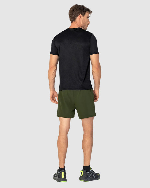 Camiseta deportiva masculina semiajustada de secado rápido