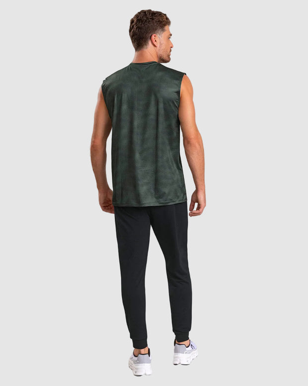 Camiseta manga sisa deportiva y de secado rápido para hombre