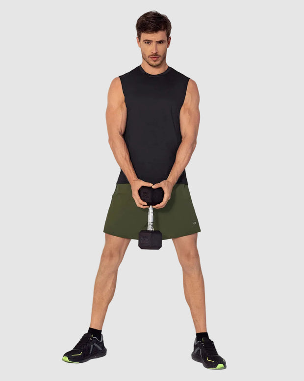 Camiseta manga sisa deportiva y de secado rápido para hombre
