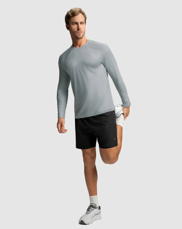 Camiseta deportiva masculina manga larga con protección UV