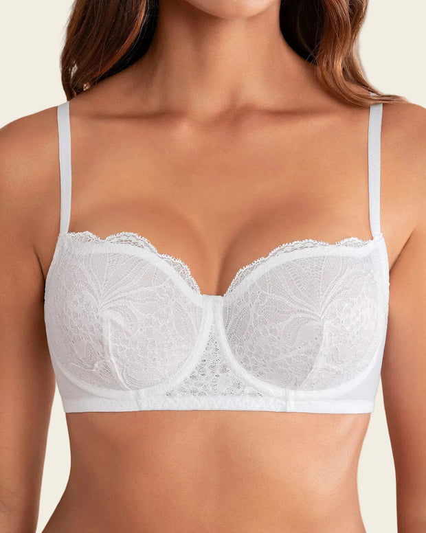 Brasier con copas en SmartLace® y espalda en tul