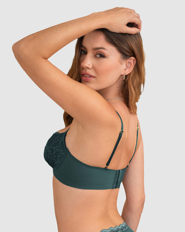 Brasier con copas en SmartLace® y espalda en tul