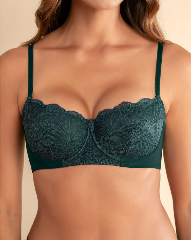 Brasier con copas en SmartLace® y espalda en tul