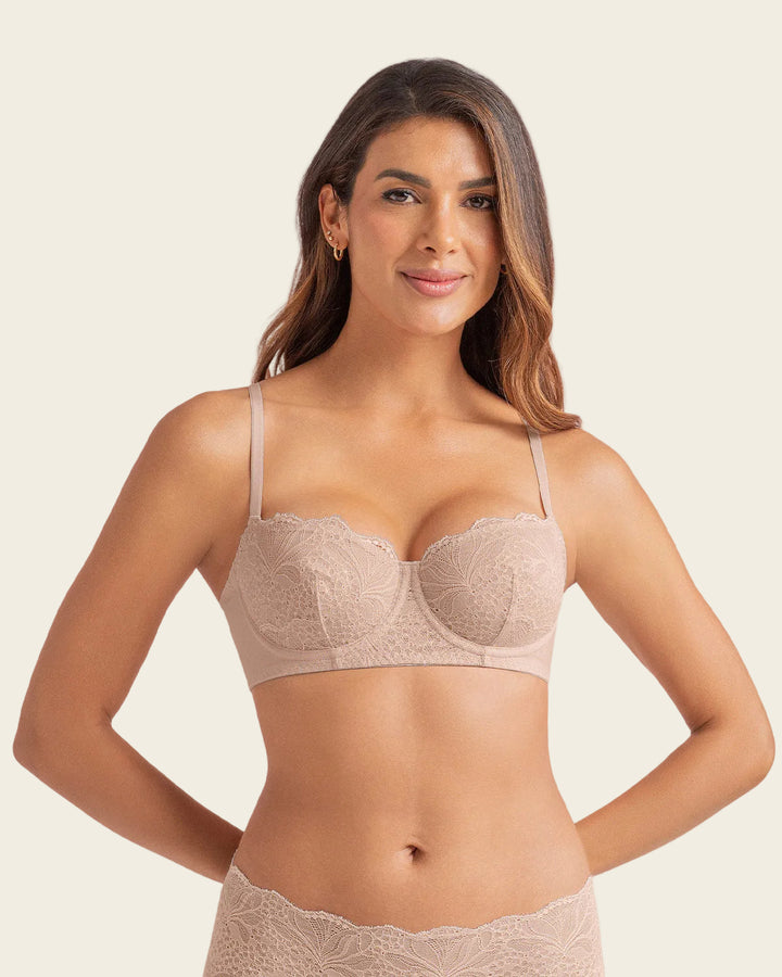 Brasier con copas en SmartLace® y espalda en tul