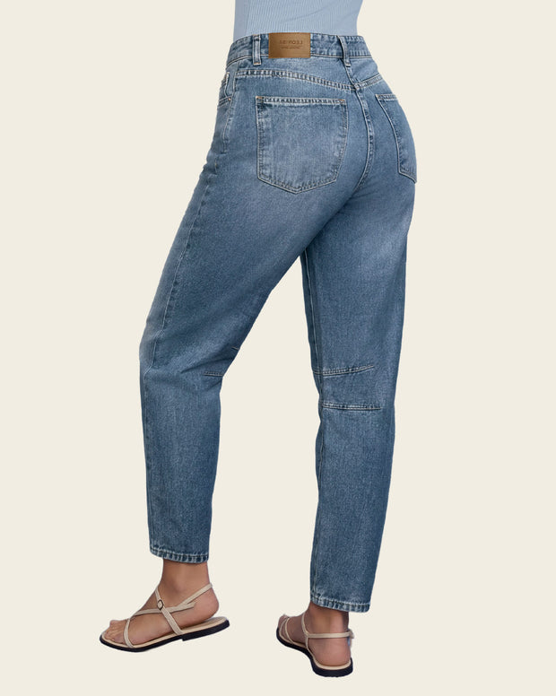 Jean barrel en algodón