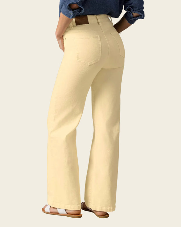 Jean bota ancha esencial para mujer