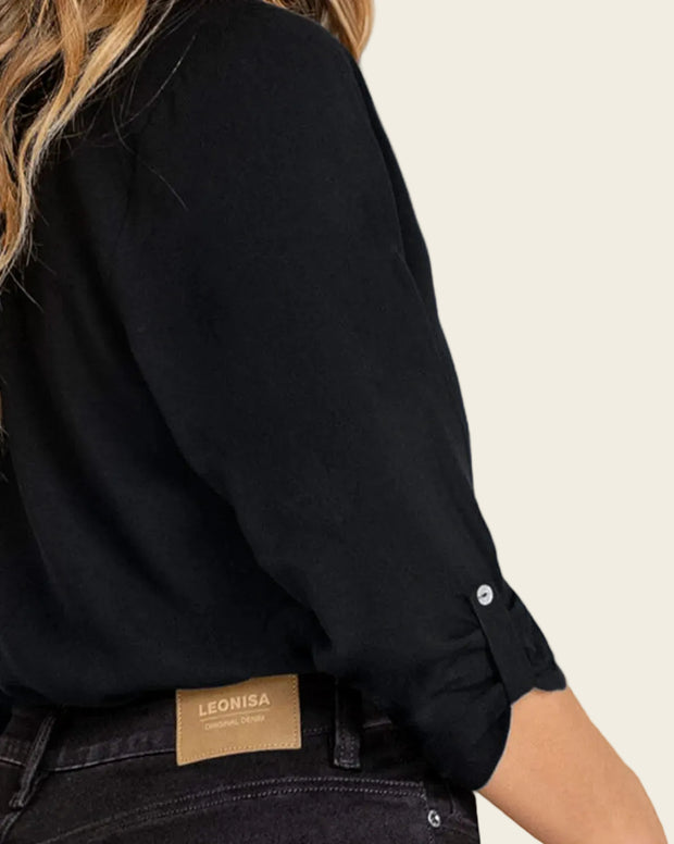 Blusa manga 3/4 con charretera no funcional