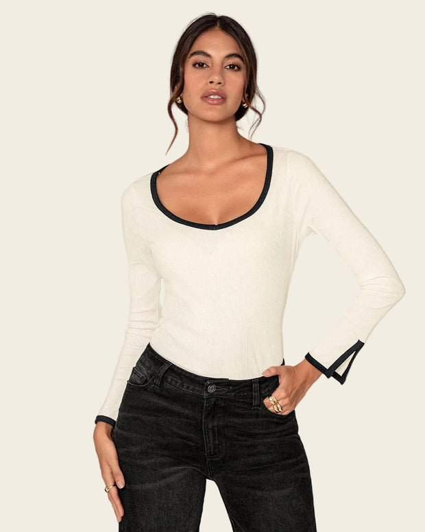 Camiseta manga larga de silueta ajustada