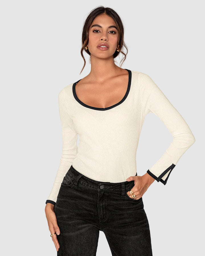 Camiseta manga larga de silueta ajustada