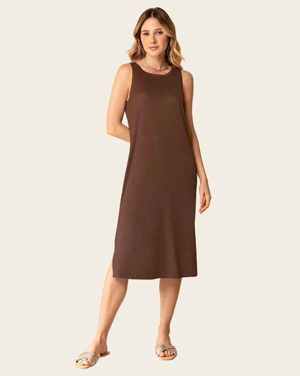Vestido manga sisa silueta semiajustada multipropósito como pijama o exterior