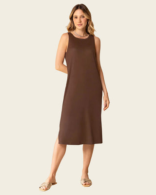Vestido manga sisa silueta semiajustada multipropósito como pijama o exterior#color_c23-cafe-chocolate