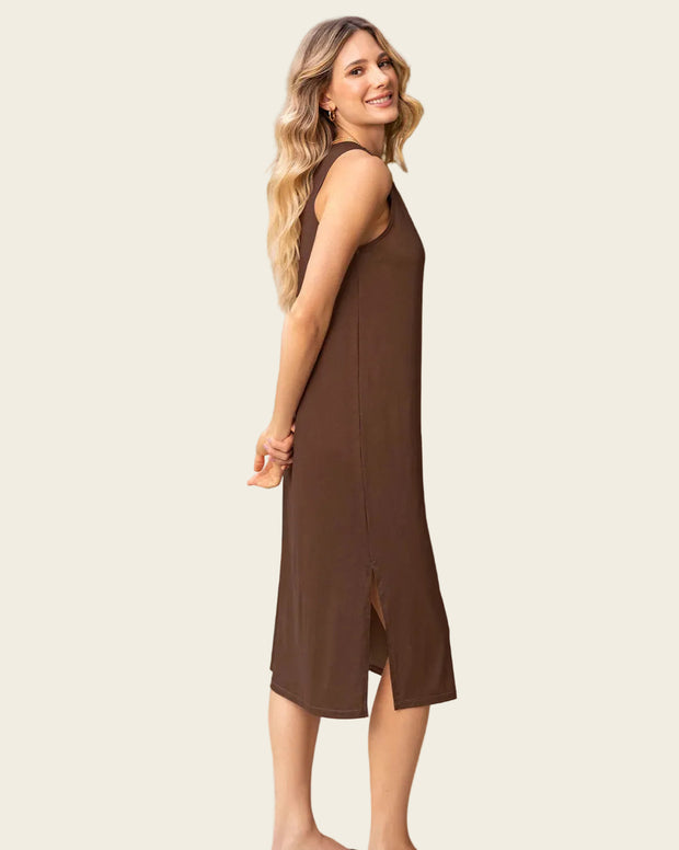 Vestido manga sisa silueta semiajustada multipropósito como pijama o exterior