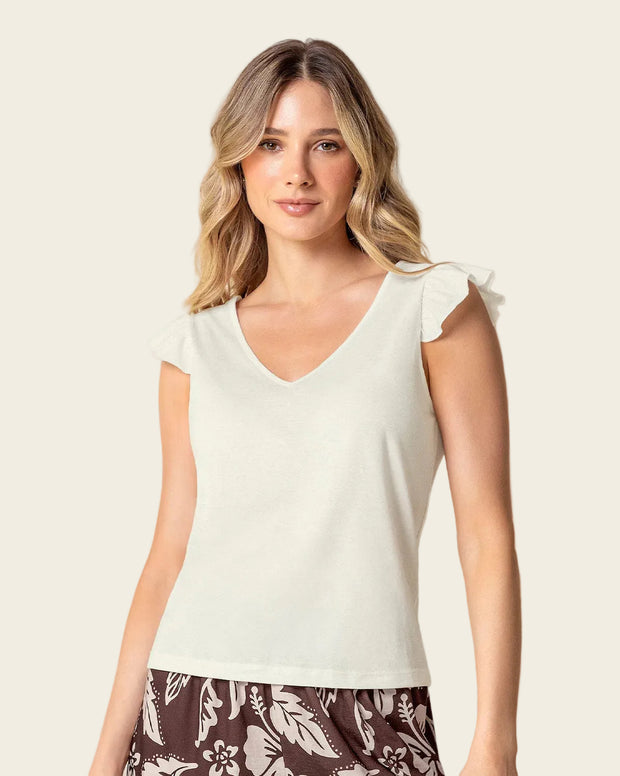 Camiseta con bolero en mangas