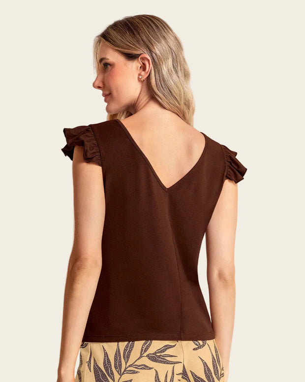 Camiseta con bolero en mangas