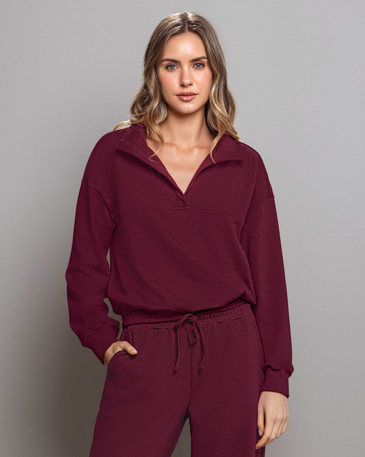 Sudadera tipo polo de silueta amplia