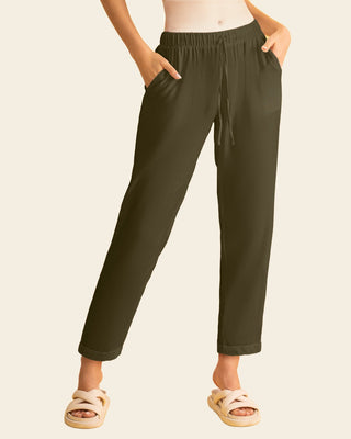 Pantalón exterior con resorte en cintura#color_c46-verde-militar