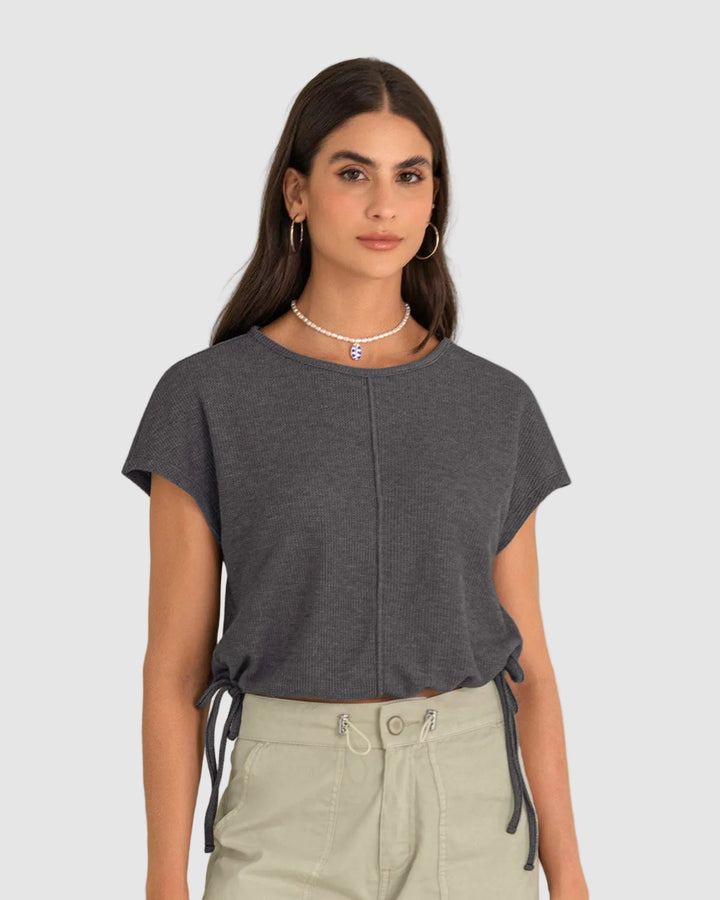 Blusa manga corta silueta boxy