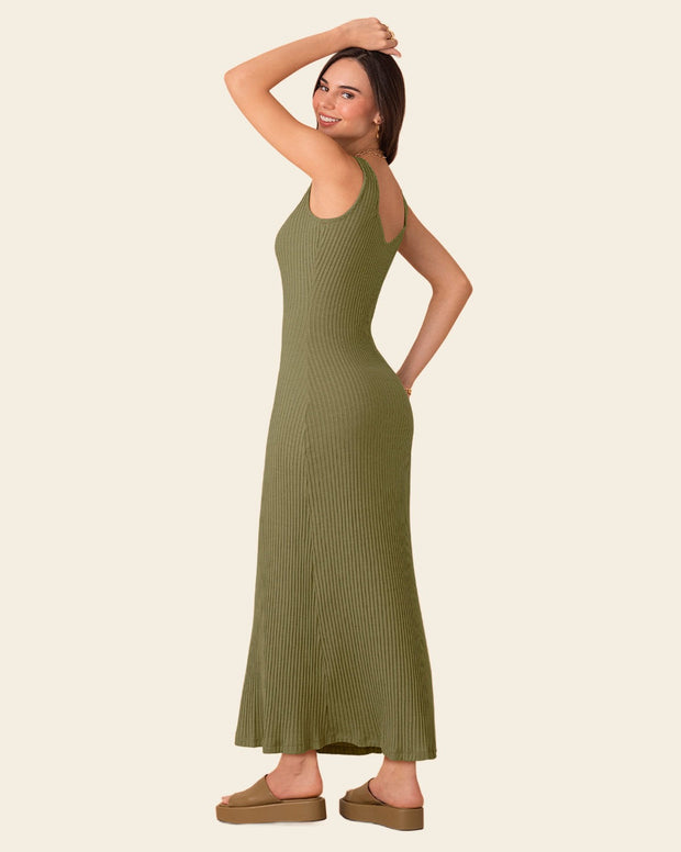 Vestido manga sisa doble escote