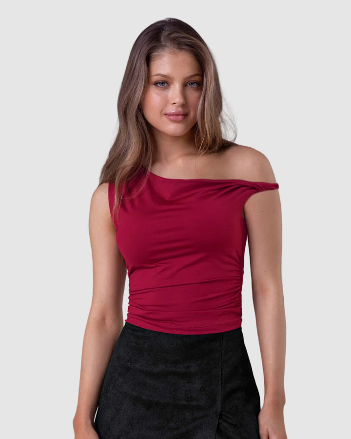 Camiseta de escote semi bandeja