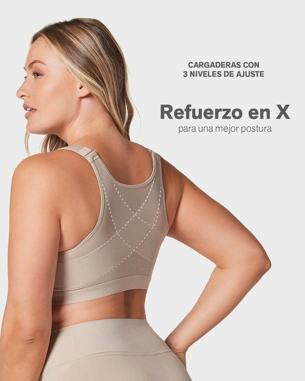 Brasier facilitador de postura con reducción de volumen del busto