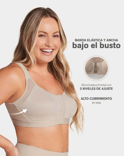 Brasier corrector de postura con compresión de volumen del busto Multi/Functional#color_802-cafe-claro