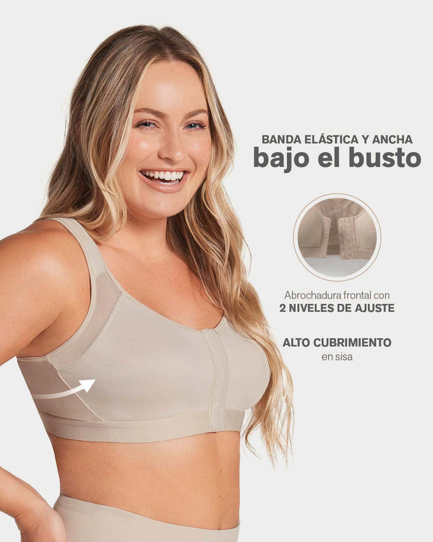 Brasier corrector de postura, compresión volumen del busto