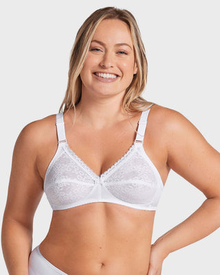 Brasier clásico sin varilla con copas en encaje#color_000-blanco