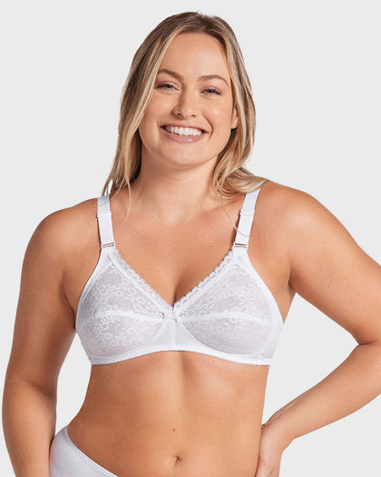 Brasier clásico sin varilla con copas en encaje#color_000-blanco