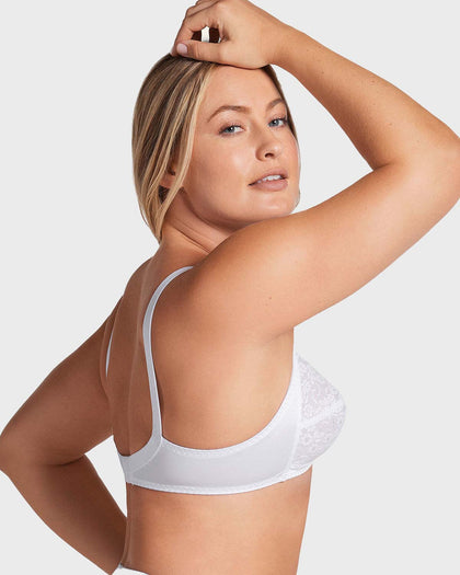 Brasier clásico sin varilla con copas en encaje#color_000-blanco