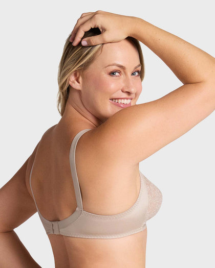 Brasier clásico sin varilla con copas en encaje#color_802-cafe-claro