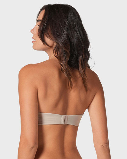 Brasier strapless antigravedad de realce alto sin varilla#color_802-cafe-claro