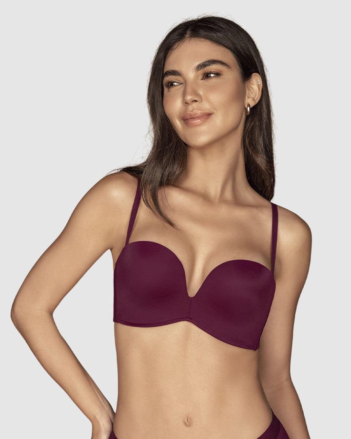 Brasier strapless antigravedad de realce alto sin varilla
