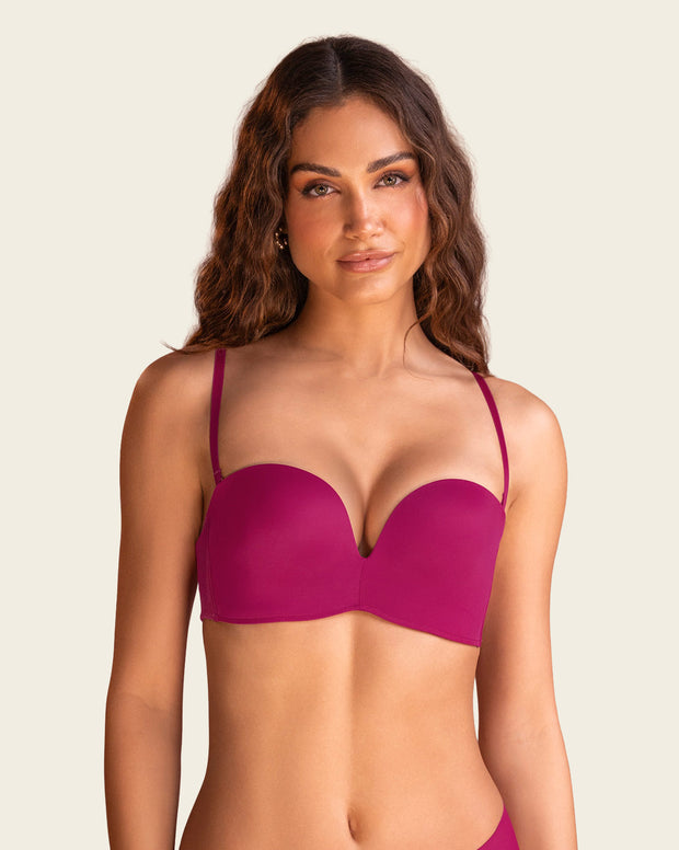 Brasier strapless de realce alto sin varilla