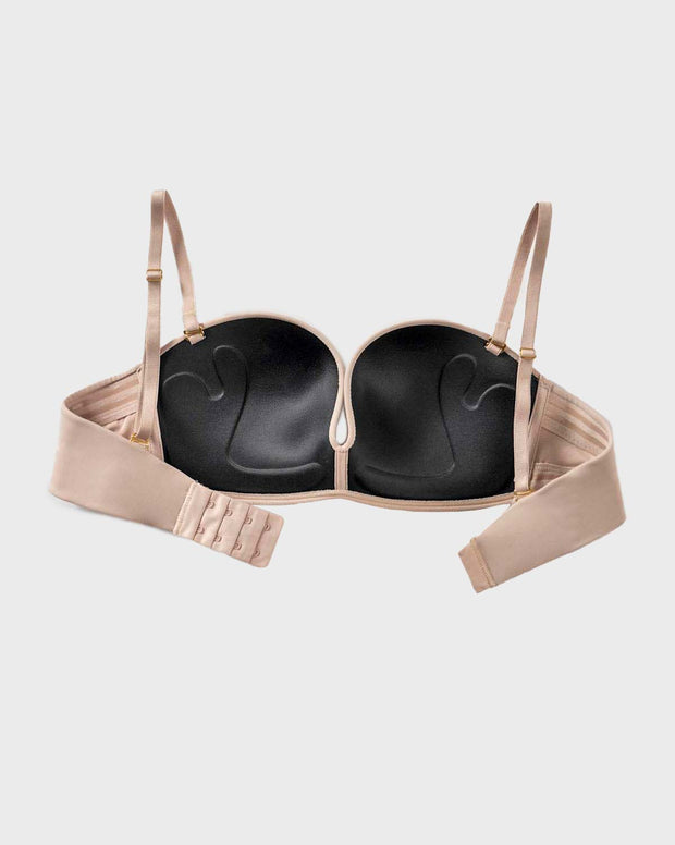 Brasier strapless de realce alto sin varilla