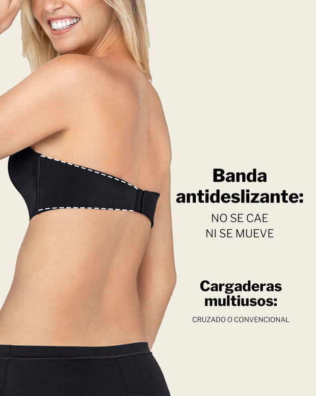 Brasier strapless antigravedad de realce alto sin varilla