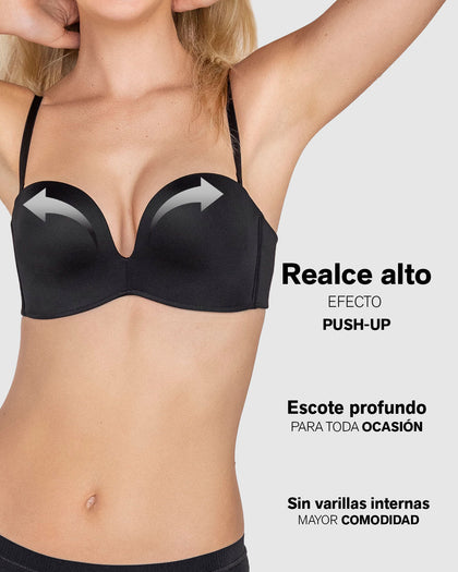 Brasier strapless antigravedad de realce alto sin varilla#color_430-vino
