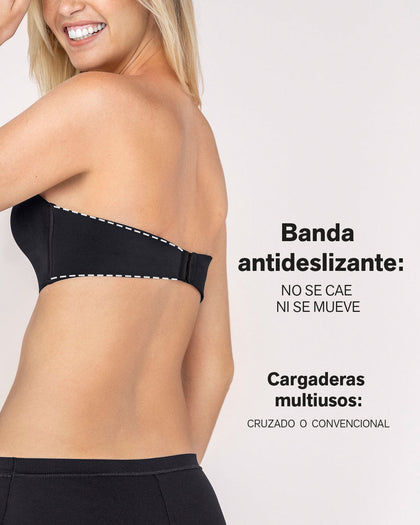 Brasier strapless antigravedad de realce alto sin varilla#color_700-negro
