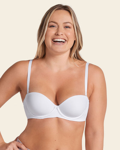 Brasier strapless de doble realce que aumenta dos tallas de copa#color_000-blanco