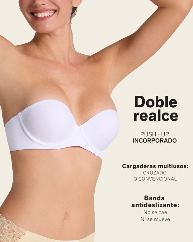 Brasier strapless Magic Up de doble realce que aumenta dos tallas de copa