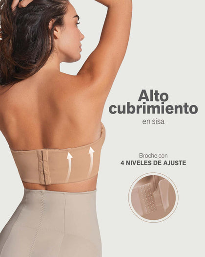 Brasier Strapless de Espalda Ancha, Buen Soporte#color_801-cafe-medio