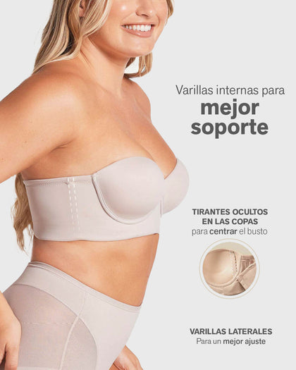 Brasier Strapless de Espalda Ancha, Buen Soporte#color_c06-marfil-estampado-hojas