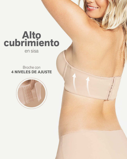 Brasier Strapless de Espalda Ancha, Buen Soporte