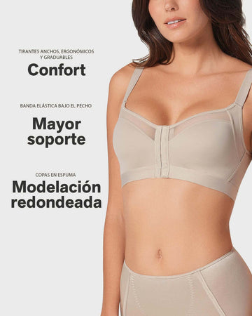 Brasier facilitador de postura con copas en espuma Multi/Benefit#color_802-cafe-claro