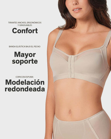 Brasier facilitador de postura con copas en espuma Multi/Benefit#color_802-cafe-claro