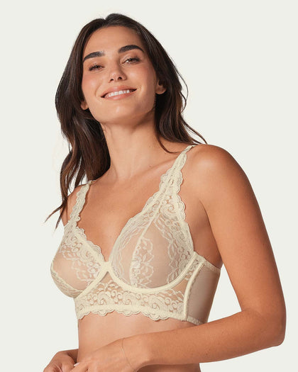 Brasier tipo bralette en encaje y transparencias