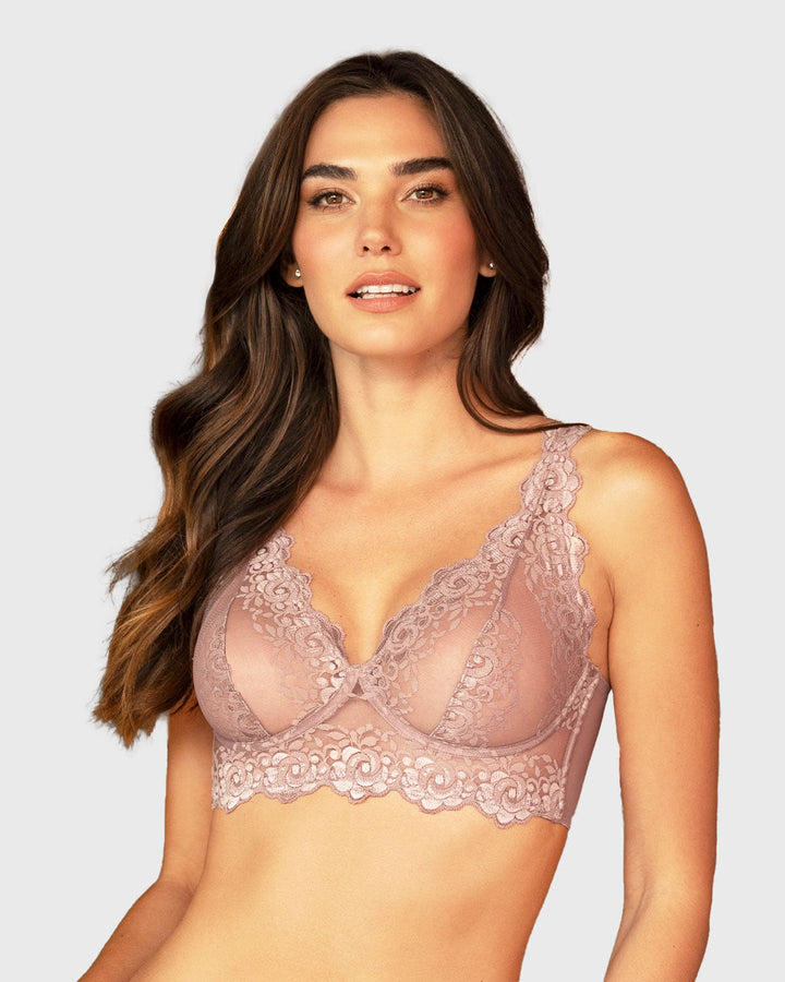 Brasier tipo bralette en encaje y transparencias