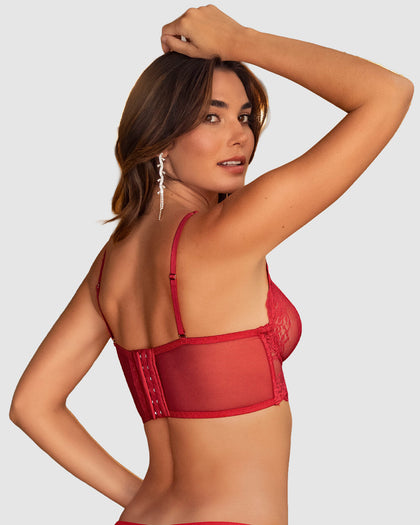 Brasier tipo bralette en encaje y transparencias#color_377-rojo