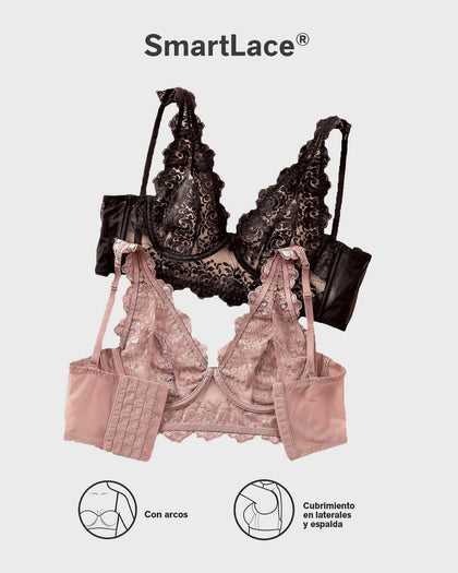 Brasier tipo bralette en encaje y transparencias#color_281-rosa-palido