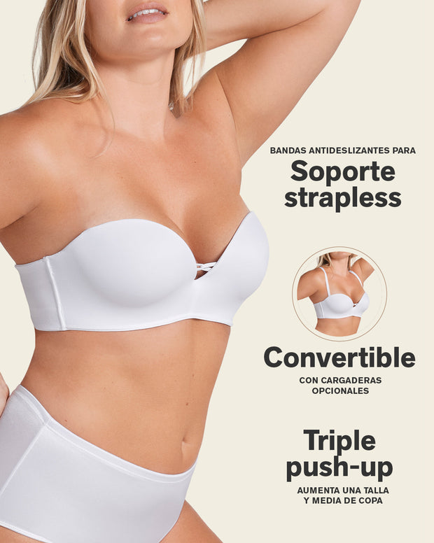 Brasier wow de triple realce ideal como strapless